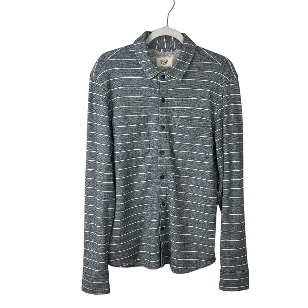 Marine Layer Striped Hemp Organic Cotton Button Shirt